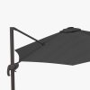 Outsunny 3(m) Cantilever Roma Parasol Garden Sun Umbrella Outdoor Patio with 360 Rotation Crank & Tilt Aluminium Frame LED Solar Light Cross Base, Dark Grey
