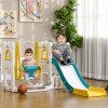 AIYAPLAY Toddler Swing and Slide Set, 6-in-1 Baby Climber and Swing Set, Kids Playground with Basketball Hoop, Telescope, Storage Space - Yellow