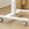 Vinsetto 65 - 48cm Mobile Standing Desk with 4 Rolling Castors, Stand Up Desk on Wheels, Height Adjustable Standing Desk, Over-bed Table for Living Room, Bedroom, Medical, Natural Wood Finish