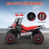 AIYAPLAY 6V Electric Car for Kids, Battery Powered Kids ATV, Quad Bike with Forward Backward, LED Headlights, for Ages 18-36 Months, Red