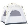 Outsunny 4 Person Automatic Camping Tent, Outdoor Pop Up Tent, Portable Backpacking Dome Shelter, Light Grey