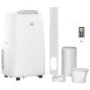 HOMCOM 14000 BTU Portable Air Conditioner, 3 in 1 Dehumidifier Cooling Fan, with Sleep Mode, Remote, LED Display, 24H Timer, Wheels, 40m², Window Venting Kit, A Energy Efficiency, White