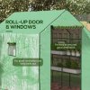 Outsunny Walk-in Greenhouse with 3 Tier 12 Shelves, Small Greenhouse with Reinforced PE Cover, Garden Plant Growhouse with Roll-up Door and Three Mesh Windows, 140 x 213 x 190 cm, Green