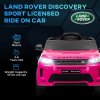 AIYAPLAY Land Rover Discovery Sport Licensed Kids Electric Car, 12V Ride on Car with Remote Control, LED Lights, Music, Horn, for Ages 3-6 Years, Pink