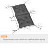 Outsunny Set of 2 Garden Chair Cushions 50W x 98L x 8D cm Comfortable Seat Pad with Backrest for Sunbeds, Rocking Chairs, Loungers for Outdoor & Indoor Use, Dark Grey