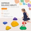 AIYAPLAY Kids Stepping Stones, 6 Piece Balance Stepping Stones for Kids, Heart-Shaped Non-Slip Stackable River Stones, Sensory Toy for Balance and Motor Skills, Indoor Outdoor Obstacle Courses