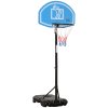 HOMCOM Basketball Hoop and Stand with PE Backboard and Weight Base Height Adjustable 1.6-2.1m Portable on Wheels, Blue