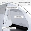Outsunny Two-Man Camping Tent Dome Tent with Weatherproof Shell, Vestibule & Windows, for Fishing & Hiking, Blue and Grey