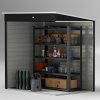 Outsunny 6 x 4ft Metal Garden Shed, Easy to Assemble, Galvanised Steel Shed with Lockable Door and Gloves, Outdoor Tool Storage Shed for Garden, Patio, Dark Grey