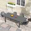 Outsunny 246 cm Extending Garden Table, Rectangle Outdoor Dining Table for 6-8, Aluminium Frame for Patio, Balcony - Charcoal Grey