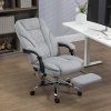 Vinsetto Massage Office Chair with 6 Point Massage and Heat, Desk Chair with Footrest, Reclining Backrest, Swivel Wheels, Adjustable Height, Grey