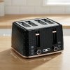 HOMCOM 4 Slice Toaster with 7 Browning Levels, High Lift, Reheat/Defrost/Cancel, Self-centring Function, Removable Crumb Tray, Auto Off, 1600W, Black Honeycomb Texture