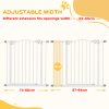 PawHut Pressure Fit Dog Stair Gate No Drilling Safety Gate Auto Close for Doorways, Hallways, 74-94cm Adjustable, 78cm Tall, White