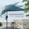 Outsunny 3(m) Cantilever Parasol with Cross Base, Banana Parasol with Crank Handle, Tilt and 8 Ribs, Round Hanging Patio Umbrella for Outdoor Pool, Garden, Balcony, Blue