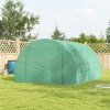 Outsunny 4 x 3 x 2 m Polytunnel Greenhouse with Roll-up Side Walls, Walk-in Grow House Tent with Steel Frame, Reinforced Cover, Zipped Door and 12 Mesh Windows for Garden, Green