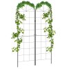 Outsunny Set of 2 Garden Trellis, Metal Trellis for Climbing Plants Support Frames, 50 x 180cm, Grid Design