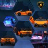 AIYAPLAY Lamborghini Revuelto Licensed Electric Car for Kids with Butterfly Doors, 12V Kids Electric Ride On with Suspension, Remote Control, LED Lights, Horn, USB, MP3 for 3-5 Years, Orange