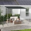 Outsunny 3 x 3(m) Mobile Pergola, Lean to Garden Gazebo with Wheels, UV-Resistant Canopy and Sandbags, Outdoor Sun Shade Shelter for Porch, Patio, Deck, Grey