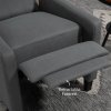 HOMCOM Wingback Push Back Recliner Armchair, Microfibre Cloth Reclining Chair with Leg Rest, Button Tufted, for Home Living Room Theater, Charcoal Grey