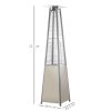 Outsunny 10.5KW Propane Patio Heater Freestanding Pyramid Gas Outdoor Tower Heater Warmer with Wheels, Rain Cover, Regulator and Hose - Silver