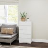 HOMCOM Chest of Drawers, 5 Drawers Storage Cabinet Floor Tower Cupboard for Bedroom Living Room, White