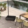 Outsunny 90kg Cantilever Parasol Base with Wheels, Water and Sand Filled Umbrella Stand Weights for Garden Banana Parasol with T-shaped Cross Base and Handle, Black