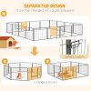 PawHut Dog Pen 16 Panels Puppy Pen Heavy Duty Pet Playpen for Indoor Outdoor for Dogs, Rabbits, Ducks 60cm High