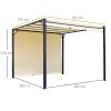 Outsunny 3 X 3 Meters Pergola with Retractable Roof, Garden Gazebo with Adjustable Sun Shade Canopy and Steel Frame, Cream White