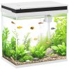 PawHut Fish Tank, 26L Glass Aquarium with Filter System, LED Lights, Water Pump, Betta Fish Tank for Goldfish, Shrimps, White