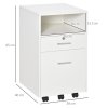 Vinsetto Mobile File Cabinet Lockable Storage Unit Cupboard for A4 Letter Home Filing Furniture for Office, Bedroom and Living Room, 39x40x65cm, White