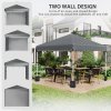 Outsunny 3 x 3 (M) Pop Up Gazebo, UPF 30+ with 2 Sidewalls, Leg Weight Bags and Wheeled Bag, Height Adjustable Party Tent Event Shelter for Garden, Patio, Dark Grey