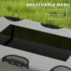 PawHut Raised Dog Bed, Portable Elevated Pet Cot with Breathable Mesh for Indoor Outdoor, for Small Medium Dogs, 75 x 51 x 18 cm, Light Grey