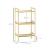 HOMCOM 3-Tier Bamboo Bathroom Storage Shelf, Freestanding Shelving Unit with Adjustable Rack for Kitchen Bathroom Living Room