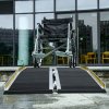 HOMCOM Wheelchair Ramp,  Folding Aluminium Threshold Ramp with Non-Skid Surface, Transition Plates Above and Below for Home, Steps, Stairs, Curbs, Doorways