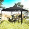 Outsunny 3x3(m) Pop Up Gazebo, Foldable Party Tent with Wave Edge and Carry Bag, Height Adjustable Festival Camping Canopy for Garden Outdoor, Black