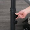 Outsunny 3(m) Garden Banana Parasol Hanging Cantilever Umbrella with Crank Handle, 8 Ribs and Cross Base for Outdoor, Sun Shade, Black