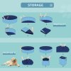 PawHut Foldable Dog Paddling Pool Pet Cat Swimming Pool Indoor/Outdoor Collapsible Summer Bathing Tub Shower Tub Puppy Washer (120 x 30H cm, Blue)