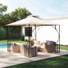 Outsunny 3x3(m) Replacement Gazebo Canopy, Double Tier Roof Top for Garden, Patio, Outdoor, Beige (TOP ONLY)