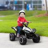 HOMCOM 12V Electric Quad Bike for Kids Ride On Car All Terrain Vehicle Toy, with Forward Reverse Functions, LED Headlights, Music, for Ages 3-5 Years - White