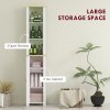 kleankin Slim Bathroom Storage Unit with Open Compartment, Bathroom Storage Cabinet with Adjustable Shelf, 34 x 23 x 165 cm, White