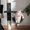 PawHut Floor to Ceiling Cat Tree, 240-260cm Adjustable Height Kitten Tower with Scratching Posts, Cat Houses, Ramps, Hammocks, Toy Balls, Tunnel for Indoor Use - White