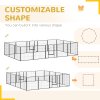 PawHut Dog Pen 16 Panels Puppy Pen Heavy Duty Pet Playpen for Indoor Outdoor for Dogs, Rabbits, Ducks 80cm High