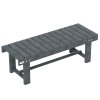 Outsunny 1 Piece 2-seater Outdoor Indoor Wooden Garden Bench Fir Patio Loveseat, 110L x 38W x 35Hcm, Grey