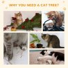 PawHut Cat Tree for Indoor Cats, 173 cm Cat Tower Scratching Post, Tall Climbing Tower, Activity Centre House, Cream