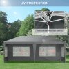 Outsunny 3 x 6m Garden Pop Up Gazebo, Height Adjustable Marquee Party Tent with Sidewalls, Storage Bag, Grey