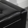 HOMCOM PU Leather Storage Ottoman Bench Storage Chest Tufted Ottoman Cube w/ Flipping Top 92L x 40W x 40H cm