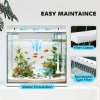 PawHut Fish Tank, 26L Glass Aquarium with Filter System, LED Lights, Water Pump, Betta Fish Tank for Goldfish, Shrimps, White