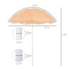 Outsunny 1.6m Garden Hawaii Parasol, Patio Beach Sun Umbrella Sunshade Hawaiian Folding Tilting Crank Parasol (Wheat)
