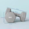 SPORTNOW Set of 2 Hex Dumbbells, Neoprene Weights Pair with Non-Slip Grip, Home Gym Fitness Training Equipment, 2 x 6kg, Grey