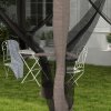 Outsunny 3 x 3(m) Pop Up Gazebo, Marquee Party Tent with Double Tier Roof, Netting and Carry Bag, Event Shelter for Outdoor Patio, Light Grey